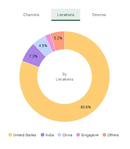 Visitor geography showing approximately 20 percent of traffic originating outside the United States for a US-only WooCommerce store